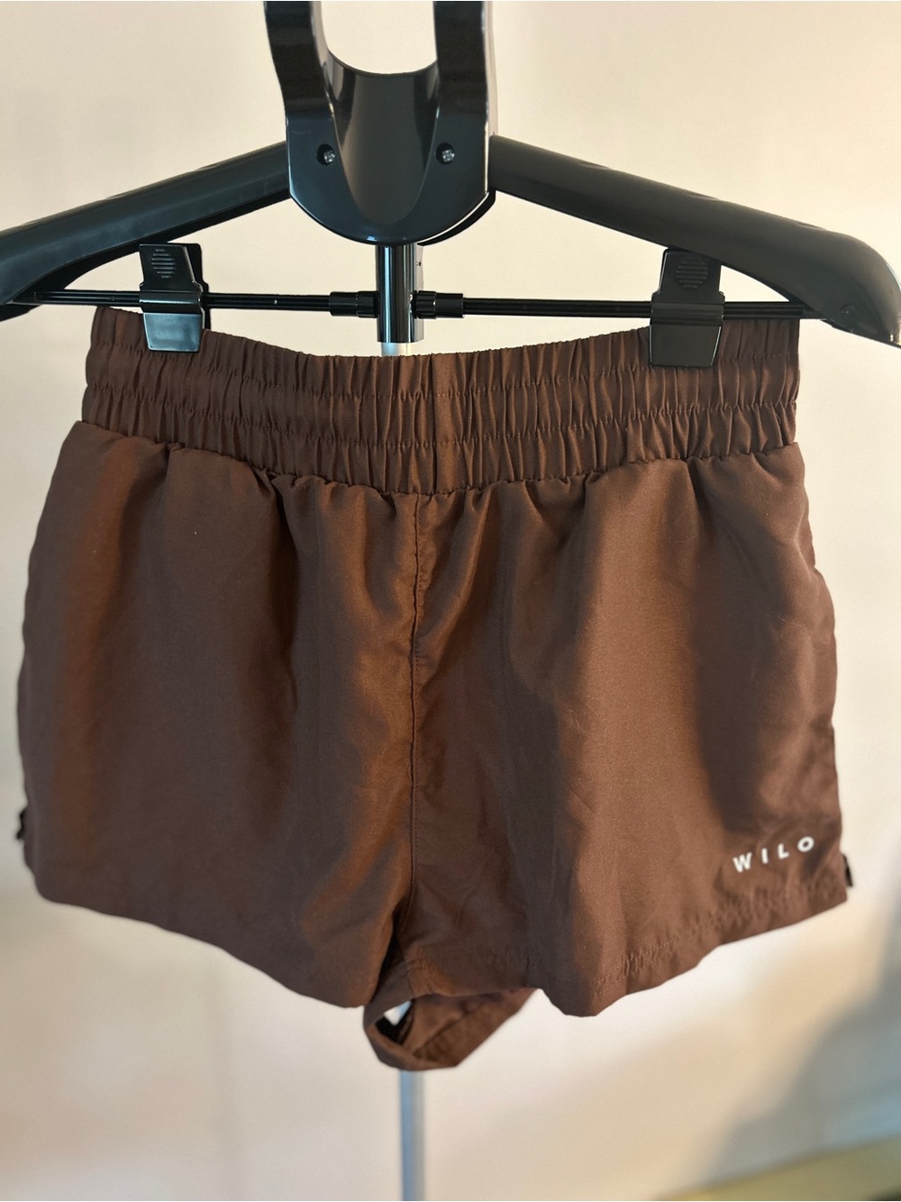 WILO Women's Brown Athletic Shorts with Elastic Waist